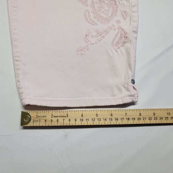 Gloria Vanderbilt Jeans Avery Skimmer Womens Size 12 Embroidered Slimming Pink - Picture 15 of 16
